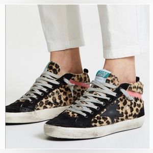 Leopard Golden Goose Mid Star Sneakers